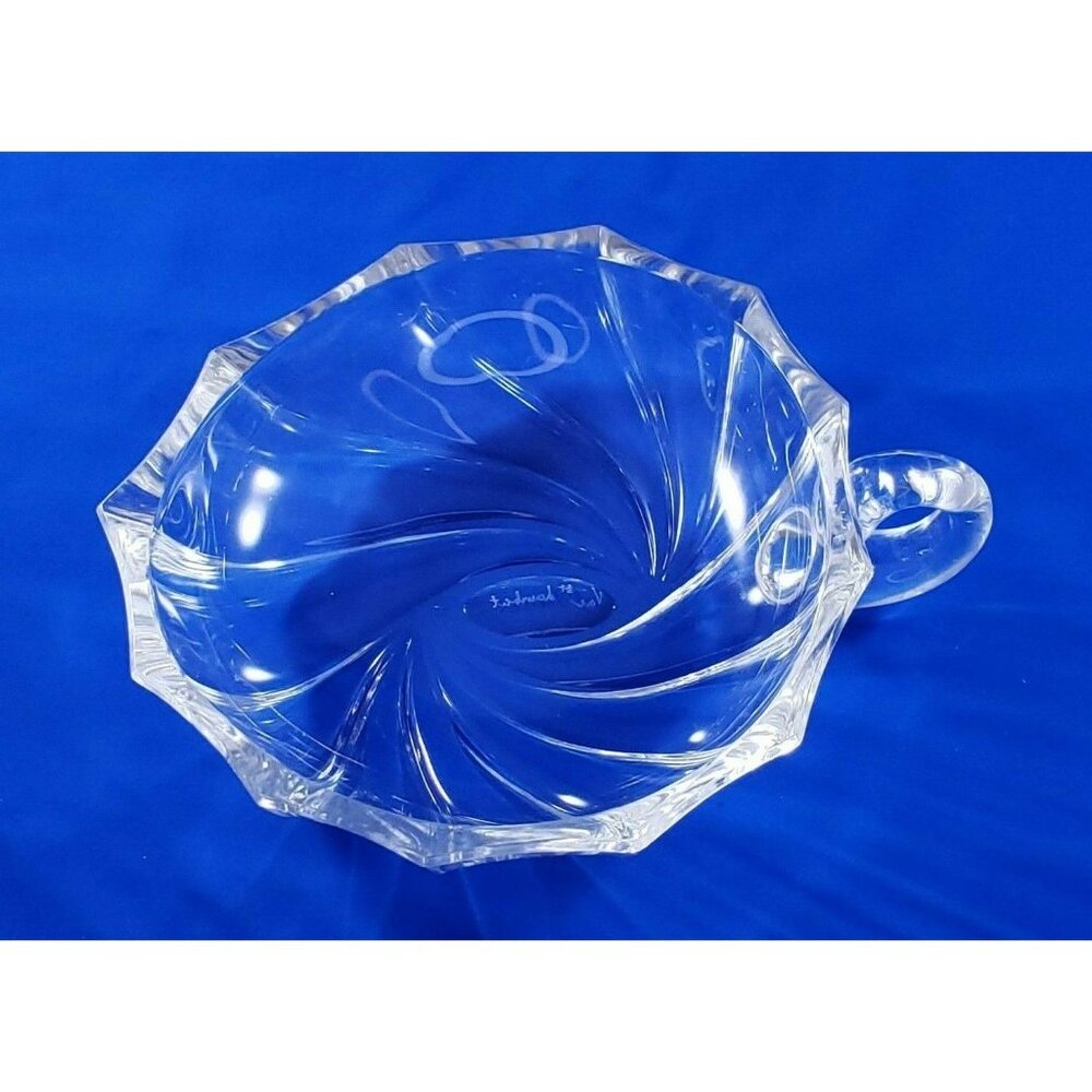 Val St Lambert Royal Swirl Nappy Candy Dish Bowl Belgium Signed